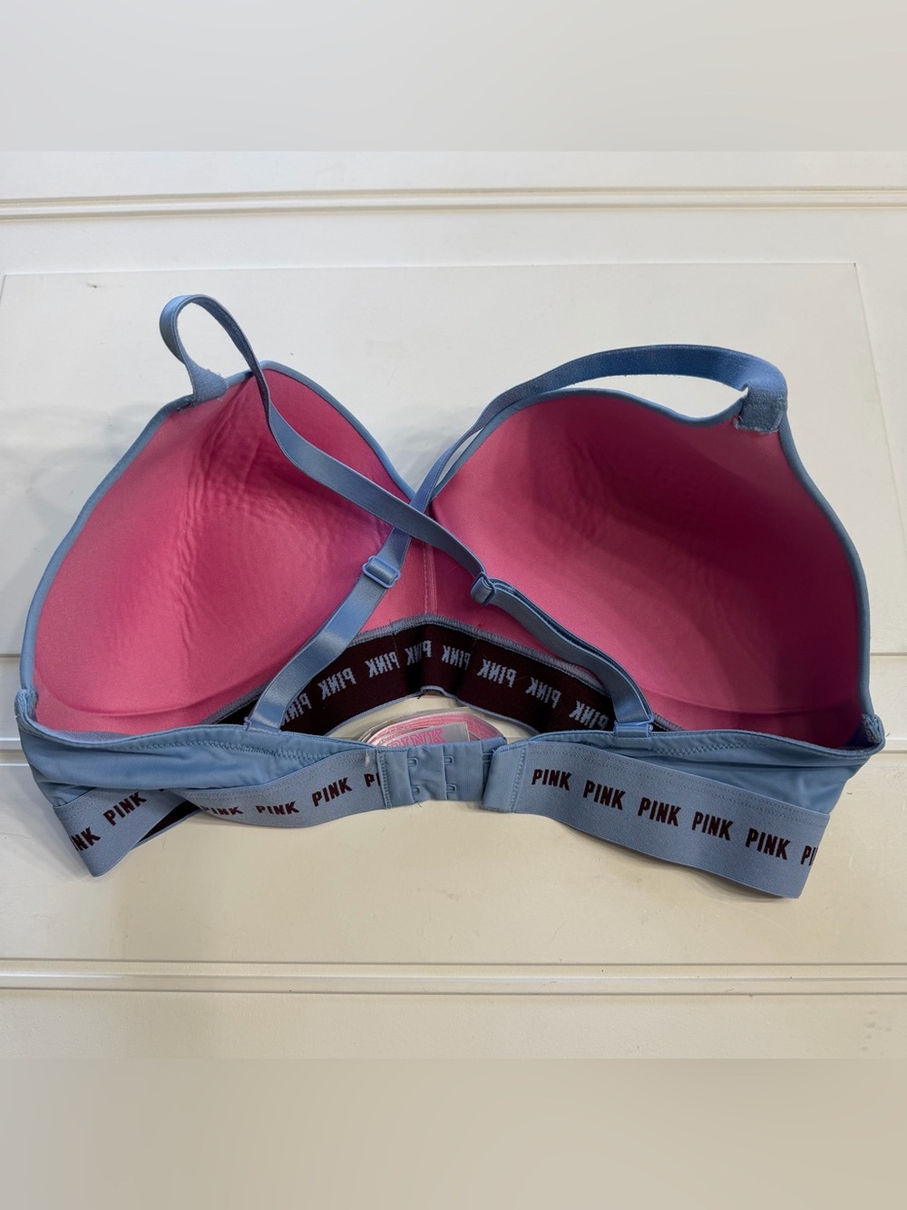 Victorias Secret PINK Sz 36DD Blue Wear Everywhere Wireless Lightly Lined Bra - Picture 4 of 5
